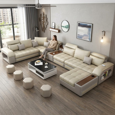 Narożnikowa kanapa Kształt U Siedziba Meble Żywy krajobraz Luxury Podkładka Modern Relaks Sofa Couch