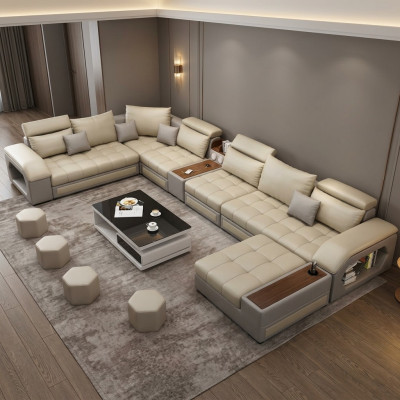 Narożnikowa kanapa Kształt U Siedziba Meble Żywy krajobraz Luxury Podkładka Modern Relaks Sofa Couch