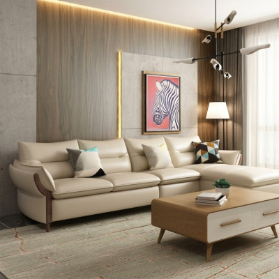 Meble Żywy krajobrazu Luksusowa Sofa Narożnik Ustawić Narożnikowa kanapa Podkładka w kształcie litery L Modern Relaks