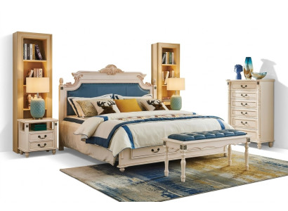 Łóżko Podkładka Design Luksusowe Dwuosobowe łóżko Hotelowe Sypialnia Baroque Drewno Meble Nowe