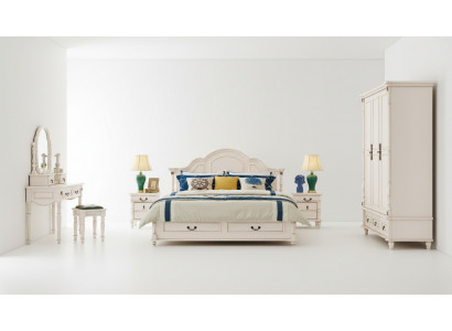 Łóżko hotelowe dwuosobowe Sypialnia 180x200 cm Drewno Łóżko Podkładka Design Luxury Nowe