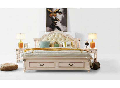 Łóżko drewniane Łóżko Design Luxury Double Hotel łóżko Sypialnia 180x200 cm Drewno