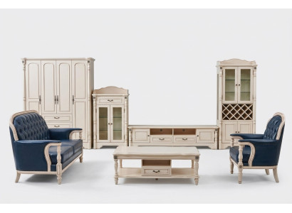 3 kawałki Jednostka ścienna Szafka RTV Elegancka Gablota Living Room Design Classic