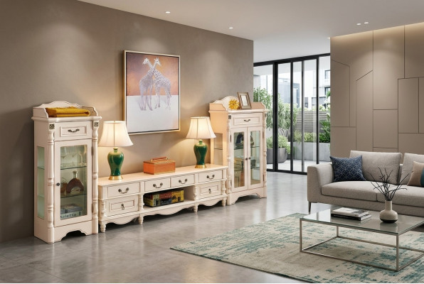 Galota Living Room Szkło Classic 2-częściowe. Witryny Szafa Półka Zestaw Półek Drewno