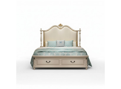 Łóżko Podkładka Design Luksusowe Dwuosobowe łóżko Hotelowe Royal Baroque Drewno Meble Nowe