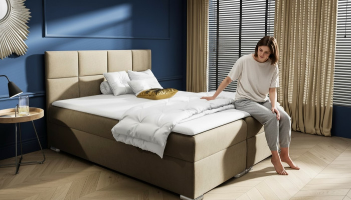 Łóżko skrzyniowe Sypialnia Podkładka Design Double Hotel Nowoczesne Łóżko Podstawa łóżka