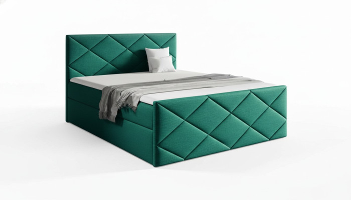 Łóżko Podstawa łóżko skrzyniowe z materacem sprężynowym 180x200 Sypialnia Design Double Modern