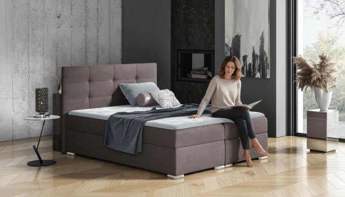 Łóżko Podstawa łóżko z materacem sprężynowym 160x200 Sypialnia Design Double Hotel Modern
