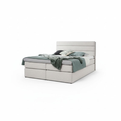 Łóżko Białe Łóżko z materacem sprężynowym 180x200 Sypialnia Design Double Hotel Modern Meble
