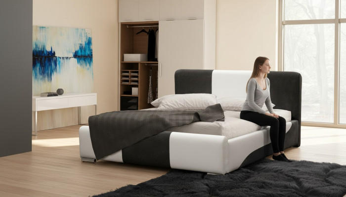 Rama łóżka Sypialnia Design Double Hotel Modern Materiał 160x200 łóżka Nowość