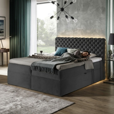 Chesterfield boxspring Łóżko Sypialnia Meble łóżko king size Hotel Aksamit nowe