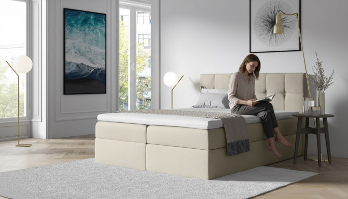 Łóżko materiałowe skrzyniowe Włókienniczy design podwójne Hotel Sypialnia Nowoczesne Łóżko łóżka