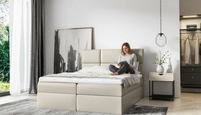 Łóżko tapicerowane łóżko sprężynowe 160x200 designerskie podwójne hotelowe nowoczesne Łóżko łóżka Meble