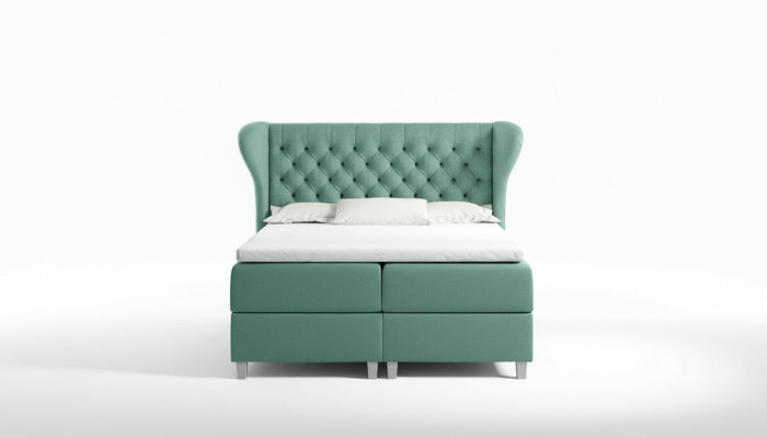 Łóżko Chesterfield boxspring Meble łóżko king size Aksamit hotel nowa Sypialnia