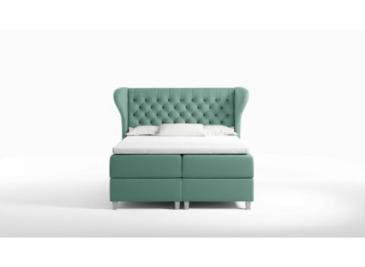Łóżko Chesterfield boxspring Meble łóżko king size Aksamit hotel nowa Sypialnia