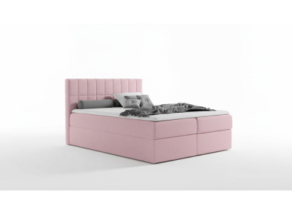 Łóżko Pink Material Box Łóżko Włókiennicze Design Double Hotel Modern z Podstawa łóżka