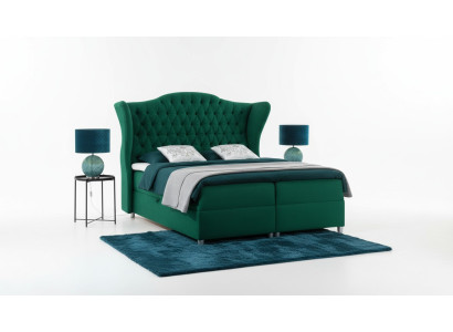 Łóżko Chesterfield Boxspring Hotel Łóżko Sypialnia Aksamit Velvet Luxury Meble