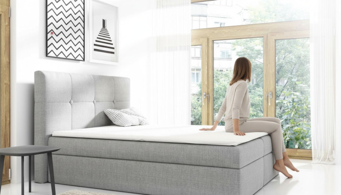 Łóżko skrzyniowe z materacem sprężynowym podwójne Hotel Nowoczesne Łóżko Sypialnia łóżka 160cm