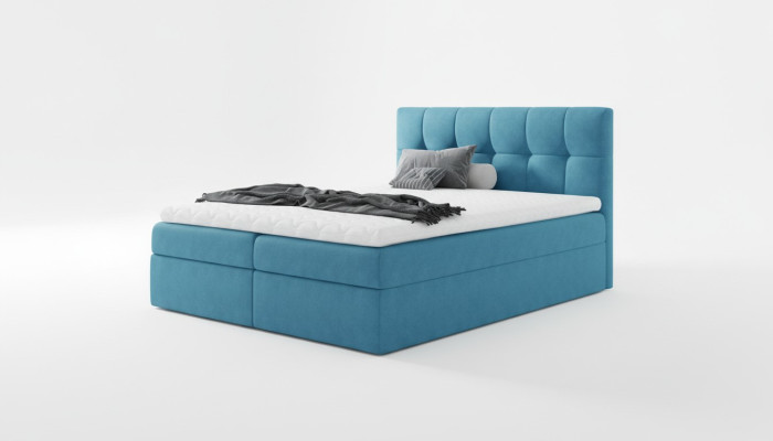 Łóżko podwójne łóżko z materacem sprężynowym Podwójne łóżko Modern Blue Sypialnia łóżka 160x200