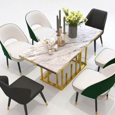 Luksusowy Stół obiadowy jadalnia Meble Meble Tabela Metal Design stoły do ​​jadalni