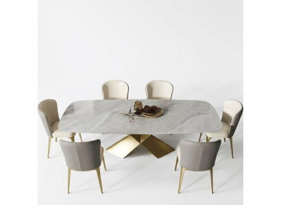 Luksusowe stoły do ​​jadalni Design Tabela Stal nierdzewna Stone Meble jadalnia Modern Column