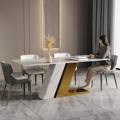 stoły Design Tabela Luksusowe Imitacje Marmuru Meble do Jadalni Stoły Nowoczesne Złoto