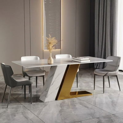 stoły Design Tabela Luksusowe Imitacje Marmuru Meble do Jadalni Stoły Nowoczesne Złoto
