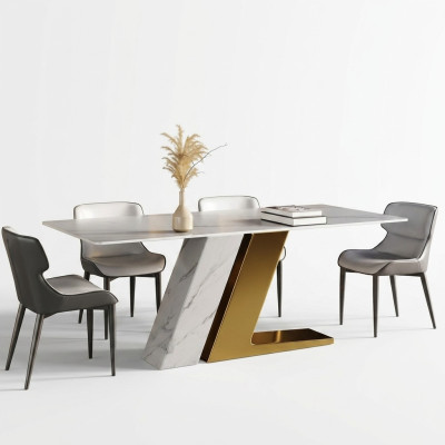 stoły Design Tabela Luksusowe Imitacje Marmuru Meble do Jadalni Stoły Nowoczesne Złoto