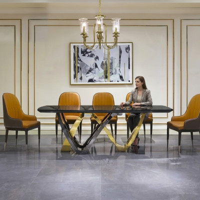jadalnia kolumny stoły Meble Włoskie Restauracja Stół obiadowy Tabela Luxury Nowość