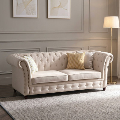 Chesterfield Zestaw sofowy 321 Żywy krajobraz Siedziba Design Couch Sofy Sofa skórzana