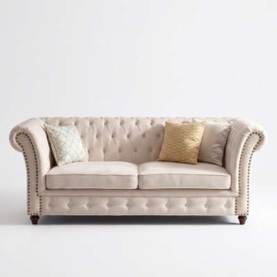 Chesterfield Zestaw sofowy 321 Żywy krajobraz Siedziba Design Couch Sofy Sofa skórzana