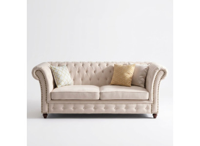Chesterfield Zestaw sofowy 321 Żywy krajobraz Siedziba Design Couch Sofy Sofa skórzana