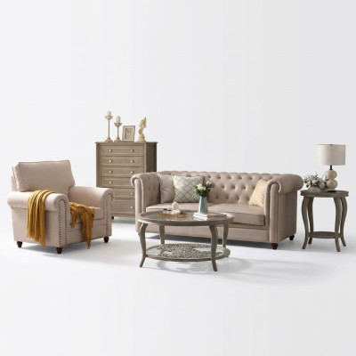 Zestaw sofowy Chesterfield 321 Żywy krajobraz Siedziba Design Couch Sofy Sofa skórzana