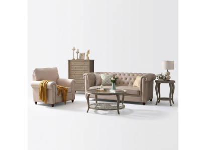 Zestaw sofowy Chesterfield 321 Żywy krajobraz Siedziba Design Couch Sofy Sofa skórzana