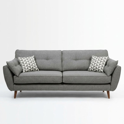 Sofa Tapicerowana Sofa 2 miejsce do siedzenia Textill Siedziba Design Couch Sofy Materiał Szary 226 cm Nowość