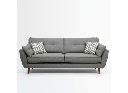 Sofa Tapicerowana Sofa 2 miejsce do siedzenia Textill Siedziba Design Couch Sofy Materiał Szary 226 cm Nowość