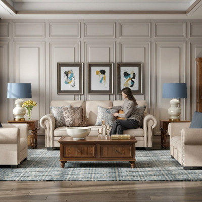 Zestaw sofowy 321 miejsce do siedzenia tapicerowana sofa Włókienniczy Siedziba designerska kanapa