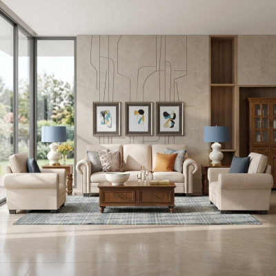 Zestaw sofowy 321 miejsce do siedzenia tapicerowana sofa Włókienniczy Siedziba designerska kanapa