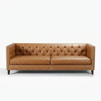 Sofa 4 miejsce do siedzenia Sofa Tapicerowana Nowoczesna Siedziba Poliester Design Couch Orange