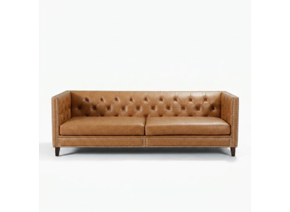 Sofa 4 miejsce do siedzenia Sofa Tapicerowana Nowoczesna Siedziba Poliester Design Couch Orange