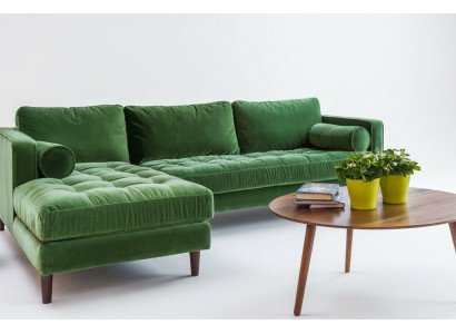 Narożnikowa kanapa L-shape Żywy krajobraz Narożnik Sofa Tapicerowana Siedziba Design Couch Sofy Materiał Nowość