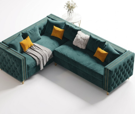 Narożnik kanapa Narożnik w kształcie litery L Sofa tapicerowana Sofa Sofy Materiał Chesterfield Meble