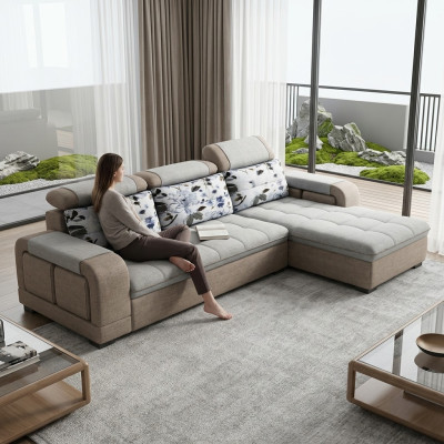 Narożnik kanapa Narożnik w kształcie litery L Siedziba Design Couch Sofy Materiał Żywy krajobraz Nowy