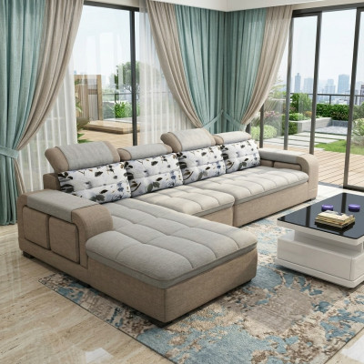 Narożnik kanapa Narożnik w kształcie litery L Siedziba Design Couch Sofy Materiał Żywy krajobraz Nowy