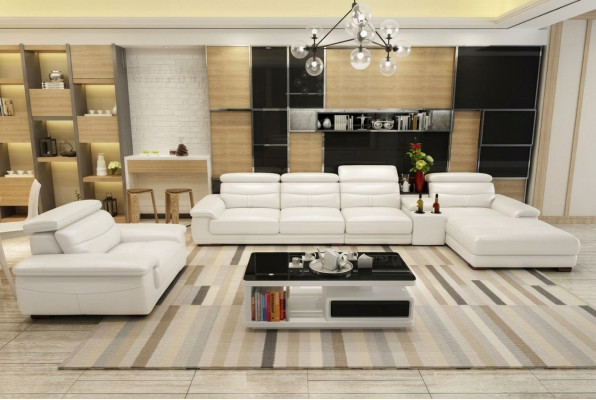 Narożnik kanapa L-form sztuczna skóra Narożnik sofa tapicerowana Siedziba design kanapa sofy Żywy krajobraz