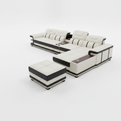 Żywy krajobraz Narożnikowa kanapa Narożnik w kształcie litery L Sofa tapicerowana Siedziba design kanapa sofy sztuczna skóra