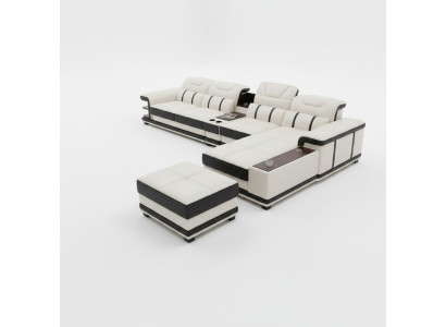 Żywy krajobraz Narożnikowa kanapa Narożnik w kształcie litery L Sofa tapicerowana Siedziba design kanapa sofy sztuczna skóra