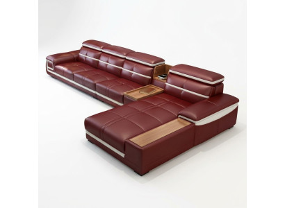 Luksusowa Narożnikowa kanapa L-shape sztuczna skóra Narożnik tapicerowana sofa Siedziba design kanapa sofy Czerwony Nowość