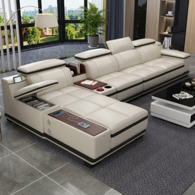 Narożnik kanapa L-form Żywy krajobraz Narożnik sofa tapicerowana Siedziba Design Couch Sofy Biały Sofa