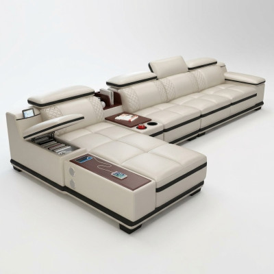 Narożnik kanapa L-form Żywy krajobraz Narożnik sofa tapicerowana Siedziba Design Couch Sofy Biały Sofa